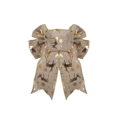 Artificial Bowknot Ornament Golden Reindeer