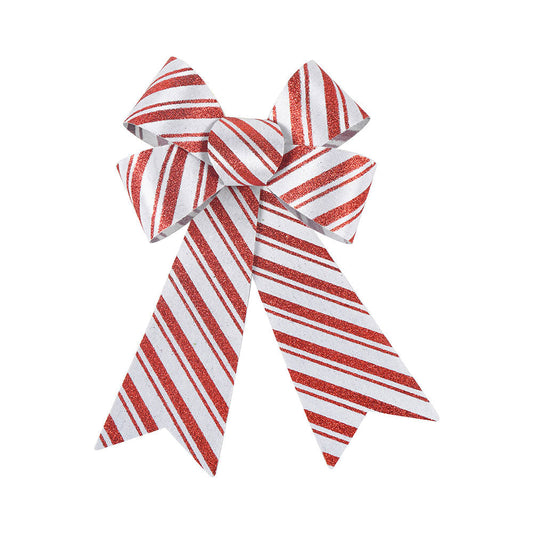 Artificial Bowknot Ornament Striped Red&White