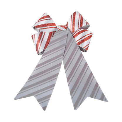 Artificial Bowknot Ornament Striped Red&White