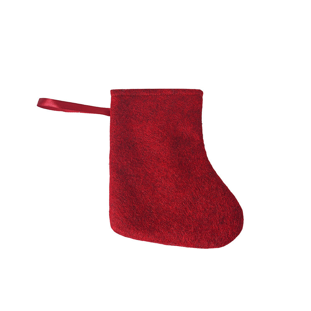 Christmas Stocking 3D Santa Red & Grey