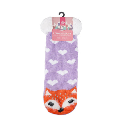 Girls Character Lounge Socks with Sherpa Lining and Grippers