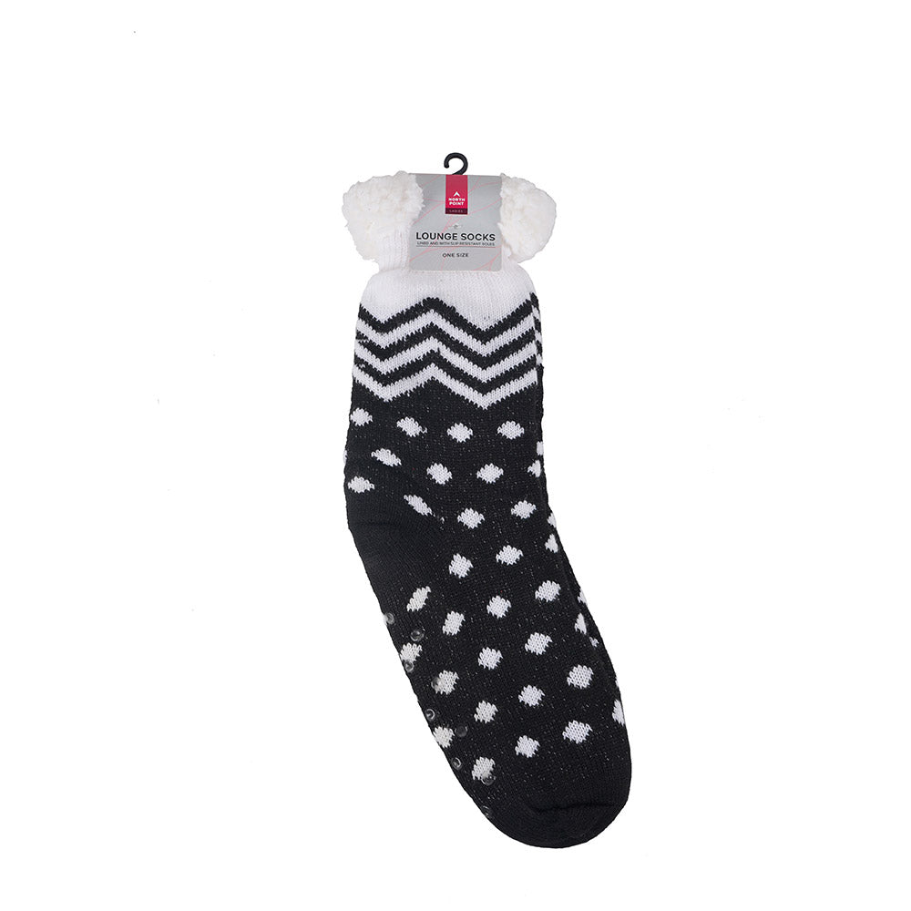 Ladies Lounge Socks with Sherpa Lining and Grippers