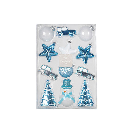 Christmas Ornament Set 12pcs Blue