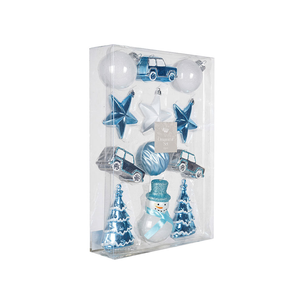 Christmas Ornament Set 12pcs Blue