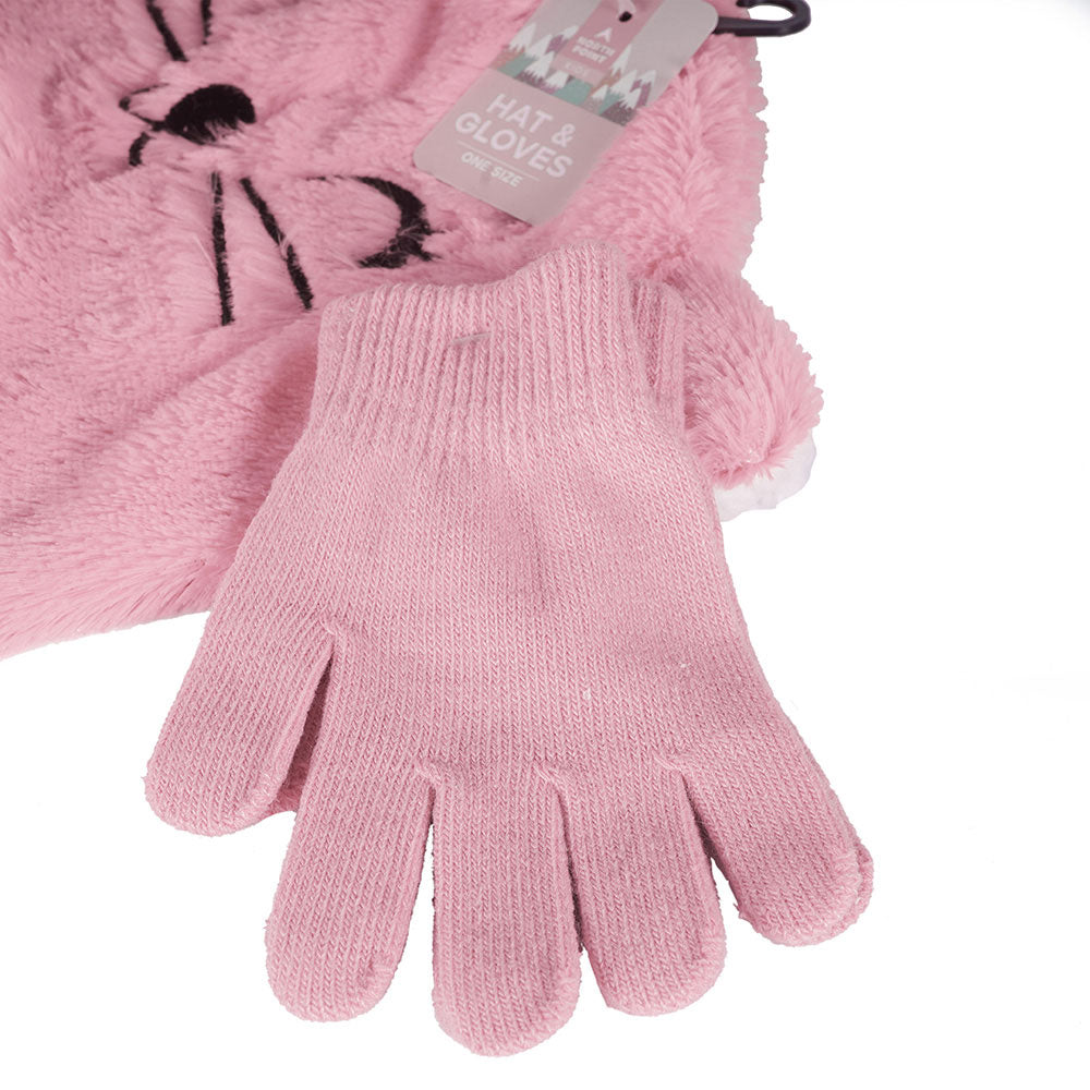 Kid's Emb Animal Hat & Gloves