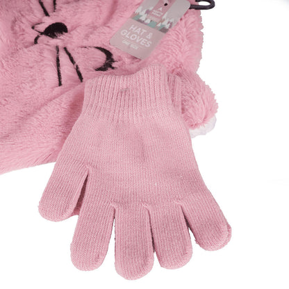 Kid's Emb Animal Hat & Gloves