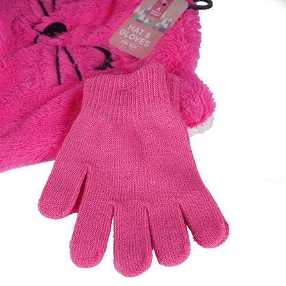 Kid's Emb Animal Hat & Gloves