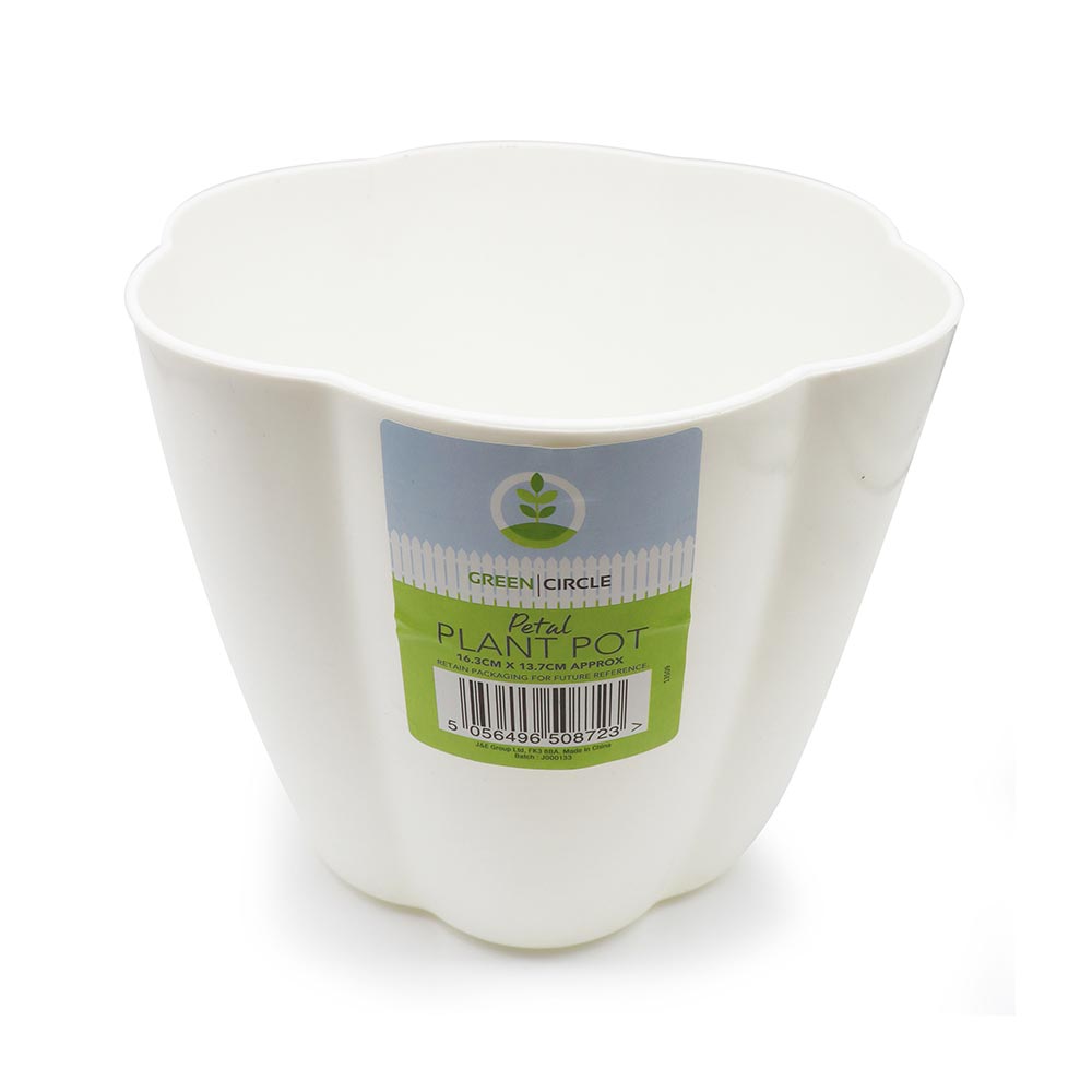 Petal Plastic Plant Pot 16cm