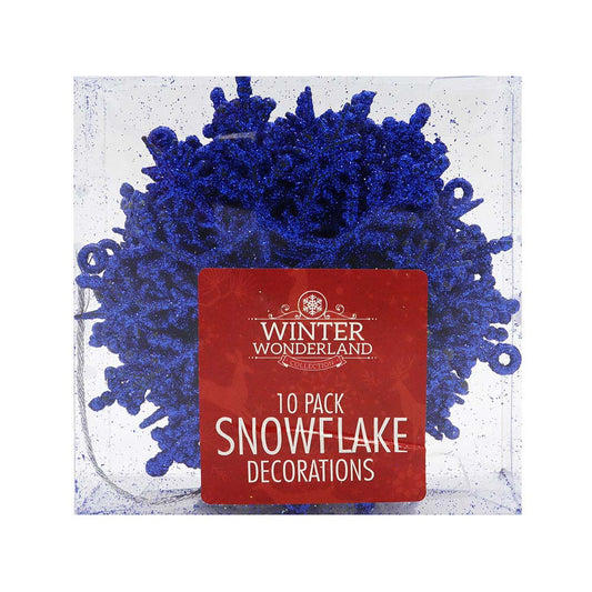 Snowflake Decoration Blue 10PK